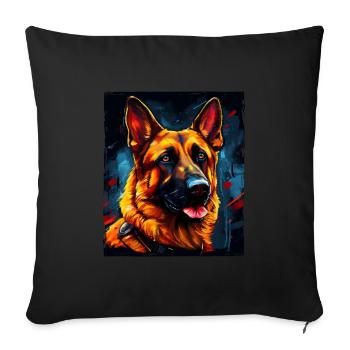 German Shepherd Dog Portrait - Sofa pillowcase 17,3'' x 17,3'' (45 x 45 cm) - black - Front