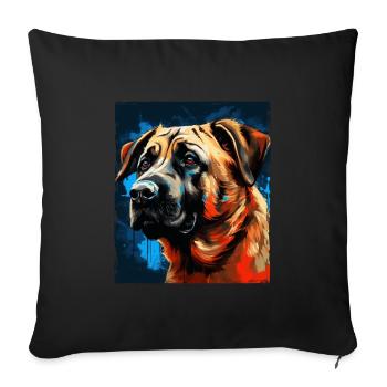 Portrait de chien Kangal - Housse de coussin décorative 45 x 45 cm - noir - Devant