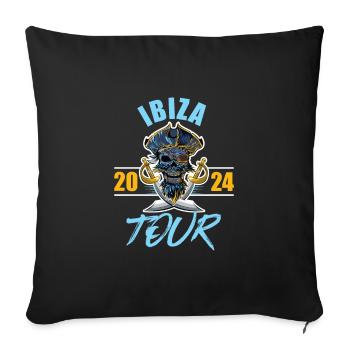 Ibiza 2024 Skeleton - Sofa pillowcase 17,3'' x 17,3'' (45 x 45 cm) - black - Front