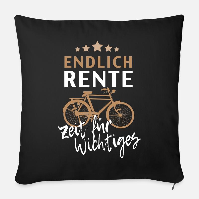 Rentner Rente Ruhestand Fahrrad Geschenk biken - Sofakissenbezug 45 x 45 cm - Schwarz