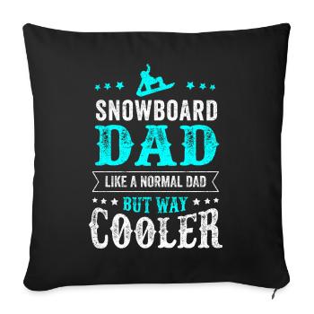 SNOWBOARD DAD Retro Vintage Papa Vater Geschenk - Sofakissenbezug 45 x 45 cm - Schwarz - Vorne
