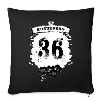 Kreuzberg Berlin - Housse de coussin décorative 45 x 45 cm - noir - Devant