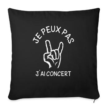je peux pas j ai concert - Housse de coussin décorative 45 x 45 cm - noir - Devant
