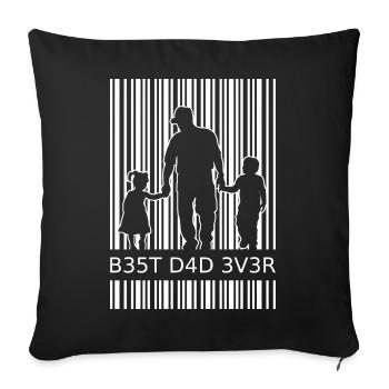 Father of two with daughter and son Dad gift - Sofa pillowcase 17,3'' x 17,3'' (45 x 45 cm) - black - Front