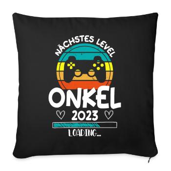 Nächstes Level Onkel 2023 Loading Schwangerschaft - Sofakissenbezug 45 x 45 cm - Schwarz - Vorne