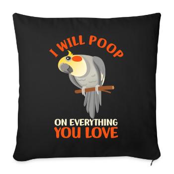 Cockatiel Pet Birds | Bird Gift Idea - Sofa pillowcase 17,3'' x 17,3'' (45 x 45 cm) - black - Front