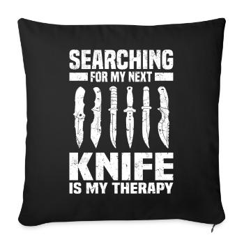 Knife Collector Gift Idea | Knives Collection Hobby - Sofa pillowcase 17,3'' x 17,3'' (45 x 45 cm) - black - Front