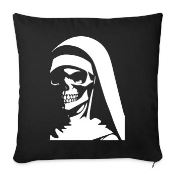 Enigmatic Charm Abounds in Unholy Nun, Satanic, a - Sofa pillowcase 17,3'' x 17,3'' (45 x 45 cm) - black - Front