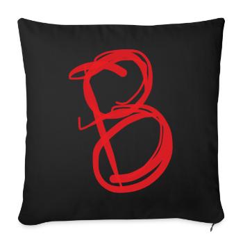 Oblique red peppy B - Sofa pillowcase 17,3'' x 17,3'' (45 x 45 cm) - black - Front