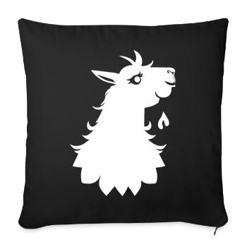 Drôle de lama Silhouette Cheeky Fun Lamas - Housse de coussin décorative 45 x 45 cm - noir - Devant