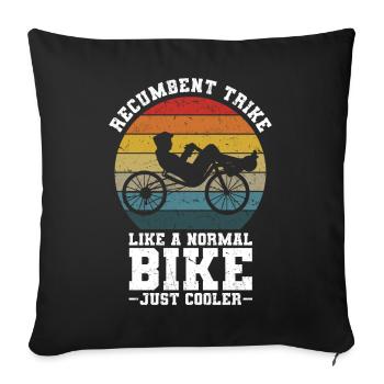 Velomobil | Recumbent Trike Triker Sport Geschenk - Sofakissenbezug 45 x 45 cm - Schwarz - Vorne