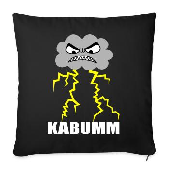 Blitz, Donner, Wetter, Gewitter, Zorn, Wut, Krach - Sofakissenbezug 45 x 45 cm - Schwarz - Vorne