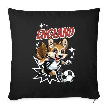 Football England Dog Animal Footballer Fan Team - Sofa pillowcase 17,3'' x 17,3'' (45 x 45 cm) - black - Front
