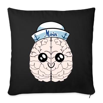 Cerveau marin marin marin cerveau marin - Housse de coussin décorative 45 x 45 cm - noir - Devant