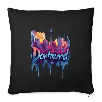 Dortmund - Sofakissenbezug 45 x 45 cm - Schwarz - Vorne