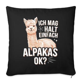 Alpaca llama alpacas animal - Sofa pillowcase 17,3'' x 17,3'' (45 x 45 cm) - black - Front