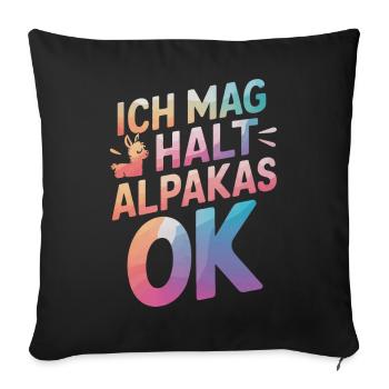 Alpaca llama alpacas animal - Sofa pillowcase 17,3'' x 17,3'' (45 x 45 cm) - black - Front