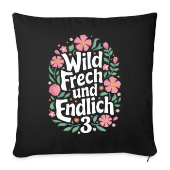 Birthday Gift 3 Years Children's Birthday - Sofa pillowcase 17,3'' x 17,3'' (45 x 45 cm) - black - Front