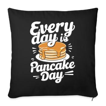 Pancakes Frühstück Essen Pancake - Sofakissenbezug 45 x 45 cm - Schwarz - Vorne