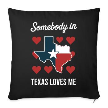 Texas State Texans Texas - Sofa pillowcase 17,3'' x 17,3'' (45 x 45 cm) - black - Front