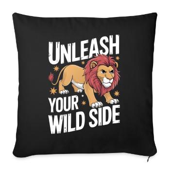 Lion Lion Animal Africa - Sofa pillowcase 17,3'' x 17,3'' (45 x 45 cm) - black - Front