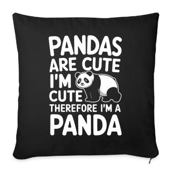 Pandabär Panda Tier Pandas - Sofakissenbezug 45 x 45 cm - Schwarz - Vorne