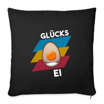 GLÜCKS EI - Sofakissenbezug 45 x 45 cm - Schwarz - Vorne