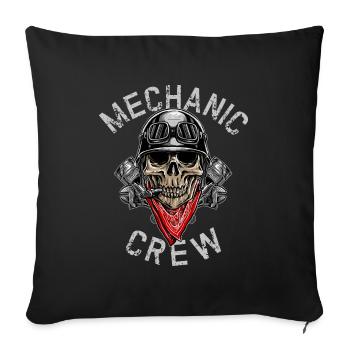 MECHANIC CREW - Biker Skull - Sofakissenbezug 45 x 45 cm - Schwarz - Vorne