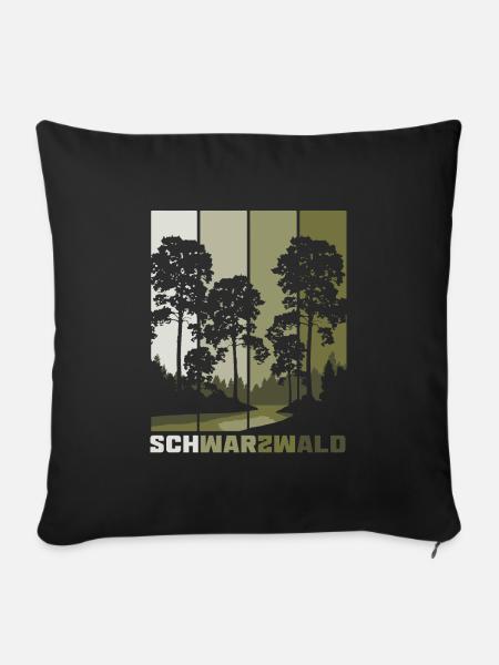 Schwarzwald - Sofakissenbezug 45 x 45 cm - Schwarz