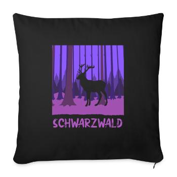 Schwarzwald Hirsch - Sofakissenbezug 45 x 45 cm - Schwarz - Vorne