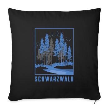 Schwarzwald Black Forest - Sofakissenbezug 45 x 45 cm - Schwarz - Vorne