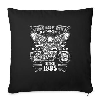 1985 Vintage Motorcycle Biker Birthday Born In 1985 - Sofa pillowcase 17,3'' x 17,3'' (45 x 45 cm) - black - Front