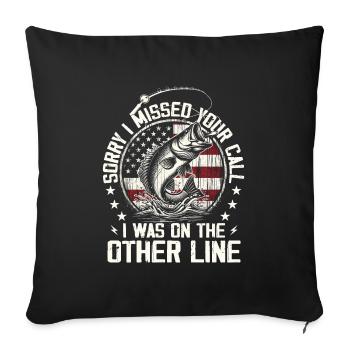 Sorry I Missed Your Call I was On The Other Line - Housse de coussin décorative 45 x 45 cm - noir - Devant