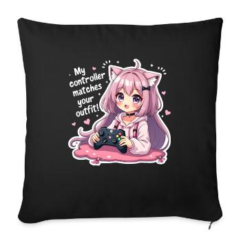 MY OUTFIT MATCHES YOUR OUTFIT - Kawaii Gamergirl - Sofa pillowcase 17,3'' x 17,3'' (45 x 45 cm) - black - Front