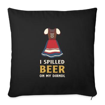 - bière renversée sur mon dirndl - Housse de coussin décorative 45 x 45 cm - noir - Devant