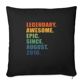 13e anniversaire, août 2010, 13e anniversaire - Housse de coussin décorative 45 x 45 cm - noir - Devant
