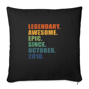 13e anniversaire, octobre 2010, 13e anniversaire - Housse de coussin décorative 45 x 45 cm - noir - Devant