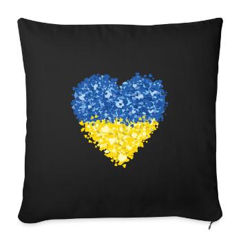 Ukraine Flag Heart Résumé - Housse de coussin décorative 45 x 45 cm - noir - Devant