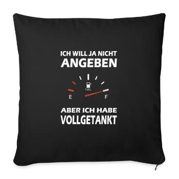 Tanken Benzin Auto Motorrad Tankstelle Diesel - Sofakissenbezug 45 x 45 cm - Schwarz - Vorne