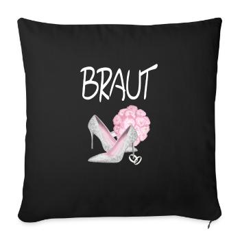 Braut edles Junggessellinenabschied Motiv - Sofakissenbezug 45 x 45 cm - Schwarz - Vorne