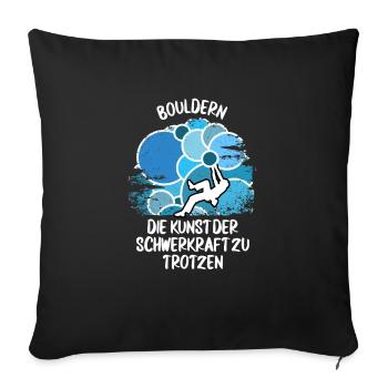 Vintage Bouldern Boulderer Klettern Kletterer - Sofakissenbezug 45 x 45 cm - Schwarz - Vorne