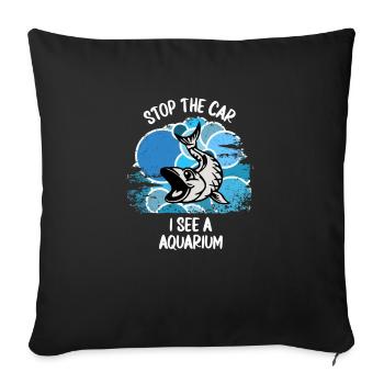 Aquarium Aquarist Fish Ornamental Fish Aquaristics - Sofa pillowcase 17,3'' x 17,3'' (45 x 45 cm) - black - Front