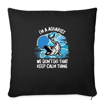 Aquarium Aquarist Fish Ornamental Fish Aquaristics - Sofa pillowcase 17,3'' x 17,3'' (45 x 45 cm) - black - Front