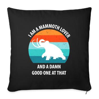 Drôle de mammouth de l’âge de pierre de l’âge de glace Design préhistorique - Housse de coussin décorative 45 x 45 cm - noir - Devant