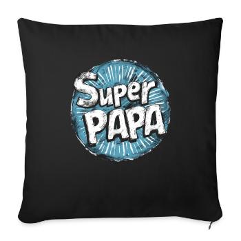 super papa - Housse de coussin décorative 45 x 45 cm - noir - Devant