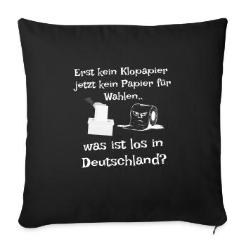 Deutschland Politik Spaß aktuell Neuwahlen Humor - Sofakissenbezug 45 x 45 cm - Schwarz - Vorne