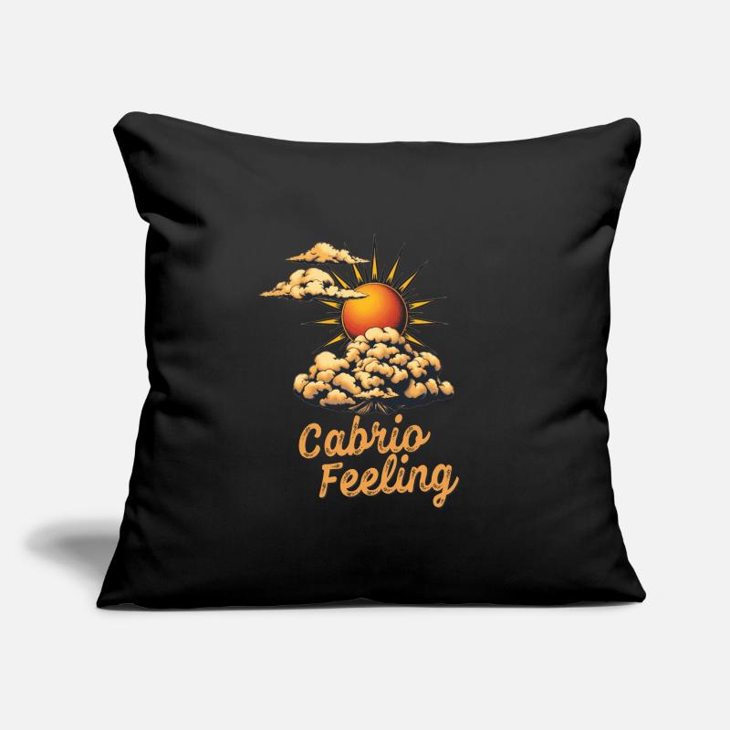 Convertible Feeling Saying Retro Sun Wind and Clouds Sofa pillowcase 17,3'' x 17,3'' (45 x 45 cm)
