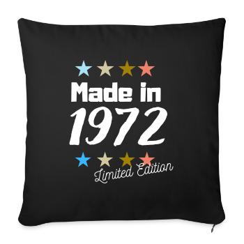 Fabriqué en 1972 Édition Limitée Vintage Anniversaire - Housse de coussin décorative 45 x 45 cm - noir - Devant