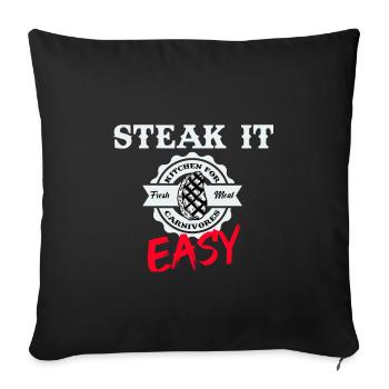 Steak Es Simple Gift - Sofa pillowcase 17,3'' x 17,3'' (45 x 45 cm) - black - Front