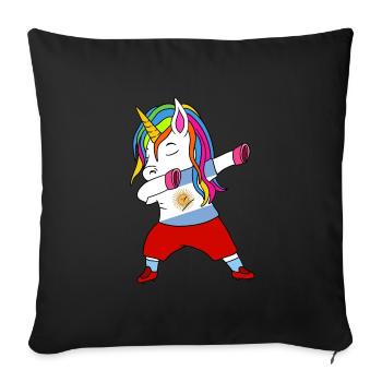 Argentina Football Dabbing Gift - Sofa pillowcase 17,3'' x 17,3'' (45 x 45 cm) - black - Front